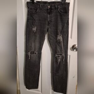 H&M Men’s Black Washed Skinny Jeans with Rips